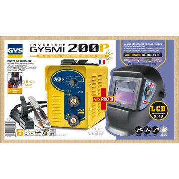 Інвертор зварювальний GYS Комплект GYSMI 200 P + маска LCD Techno 9/13 31579 фото