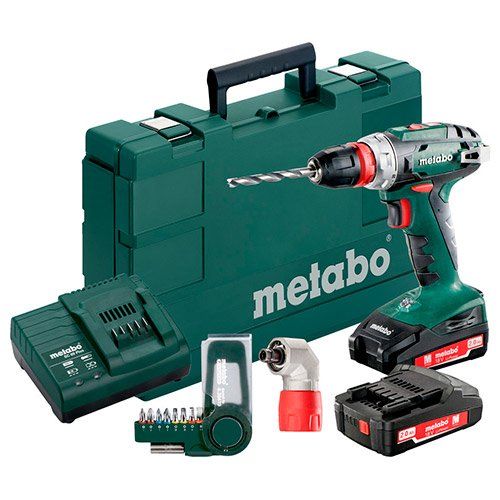 Акумуляторний дриль-шуруповерт Metabo BS 18 Quick Set +кутова насадка 602217870 фото