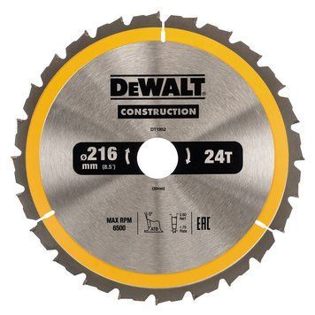 Диск пильный CONSTRUCTION DeWALT DT1952 dt1952 фото