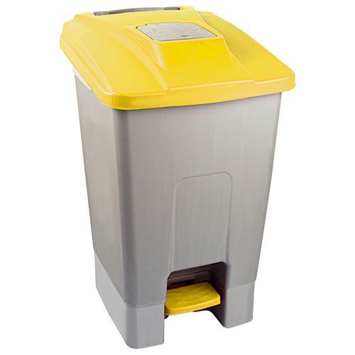 Бак для мусора Planet с педалью 100 л серо-желтый 00-00006823 фото