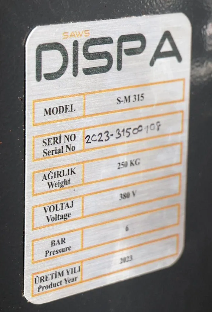 Дисковая пила по металлу с пневмо-зажимом Dispa Makina S-M 315