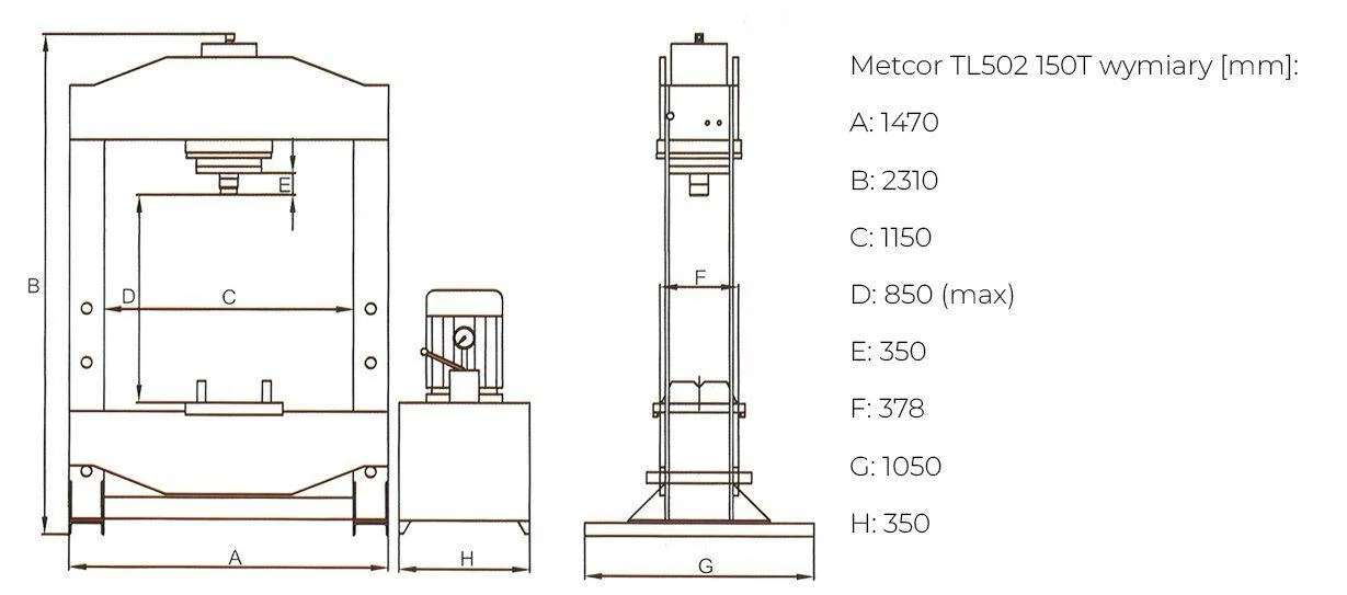 Пресс гидравлический METCOR 100 т