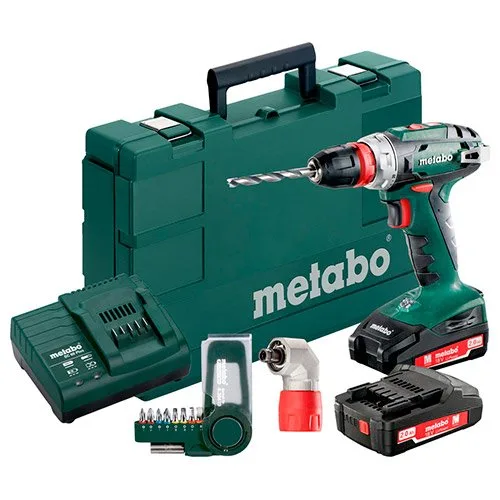 Акумуляторний дриль-шуруповерт Metabo BS 18 Quick Set +кутова насадка