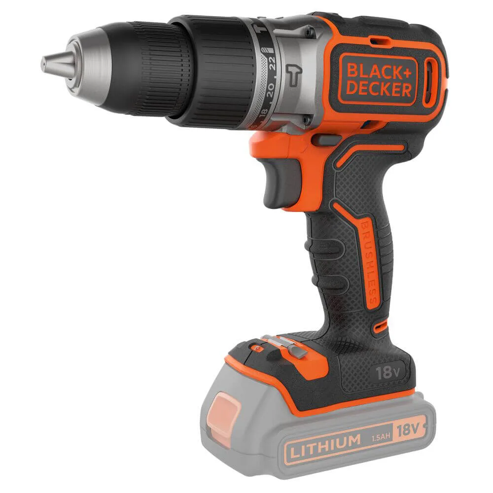 Ударная безщеточная аккумуляторная дрель-шуруповерт BLACK+DECKER BL188N.