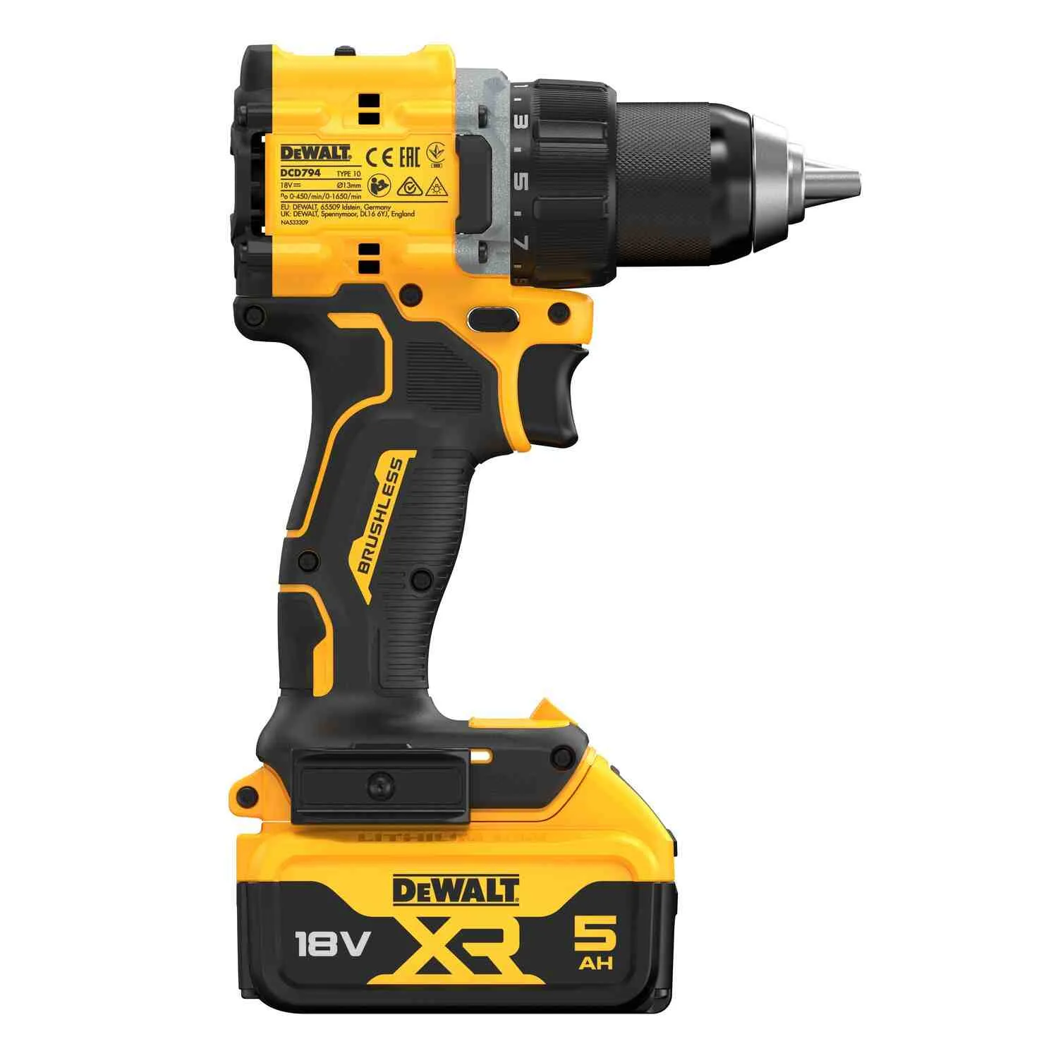Аккумуляторный безщеточный дрель-шуруповерт DeWALT DCD794P2T