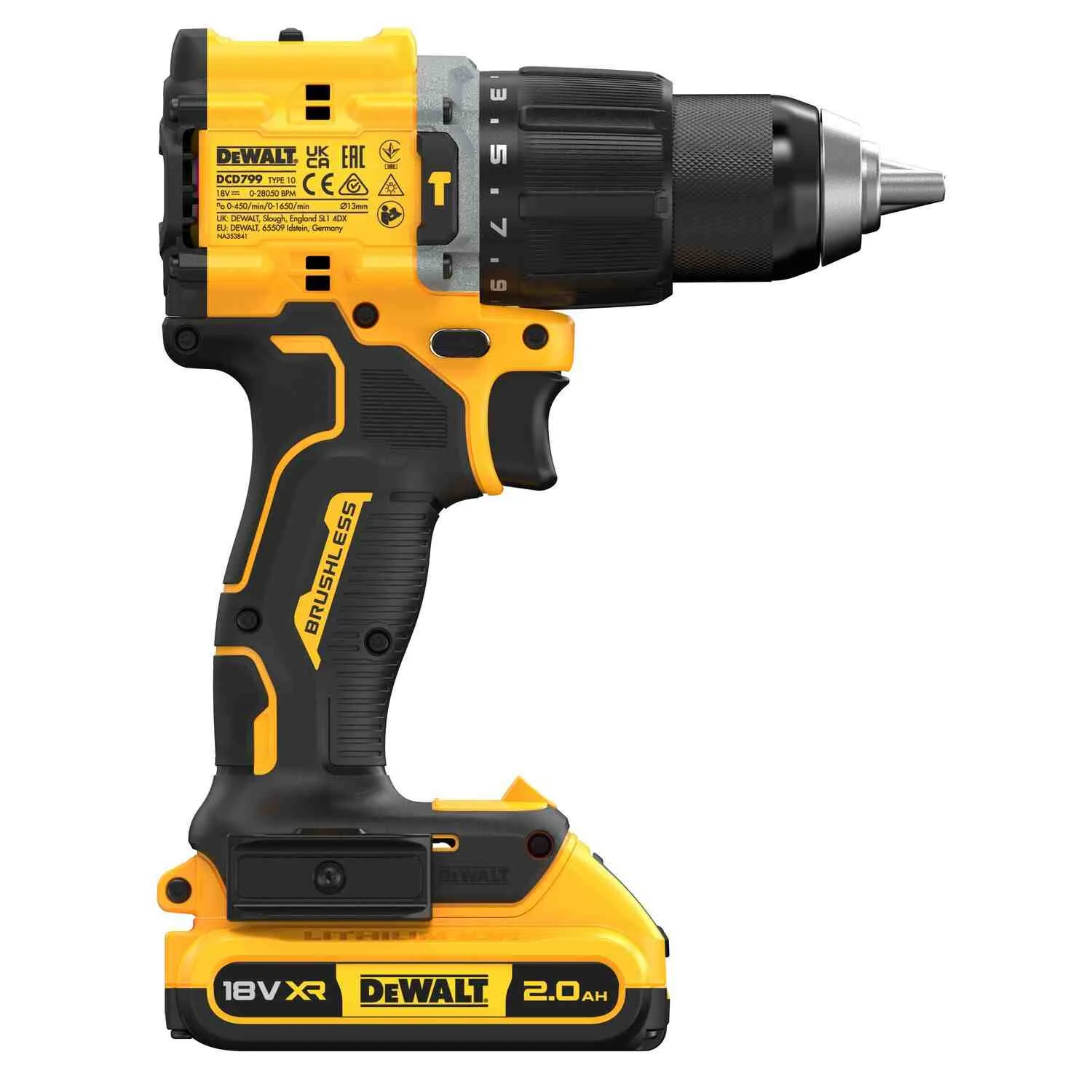 Аккумуляторный бесщеточный ударный дрель-шуруповерт DeWALT DCD799D2T