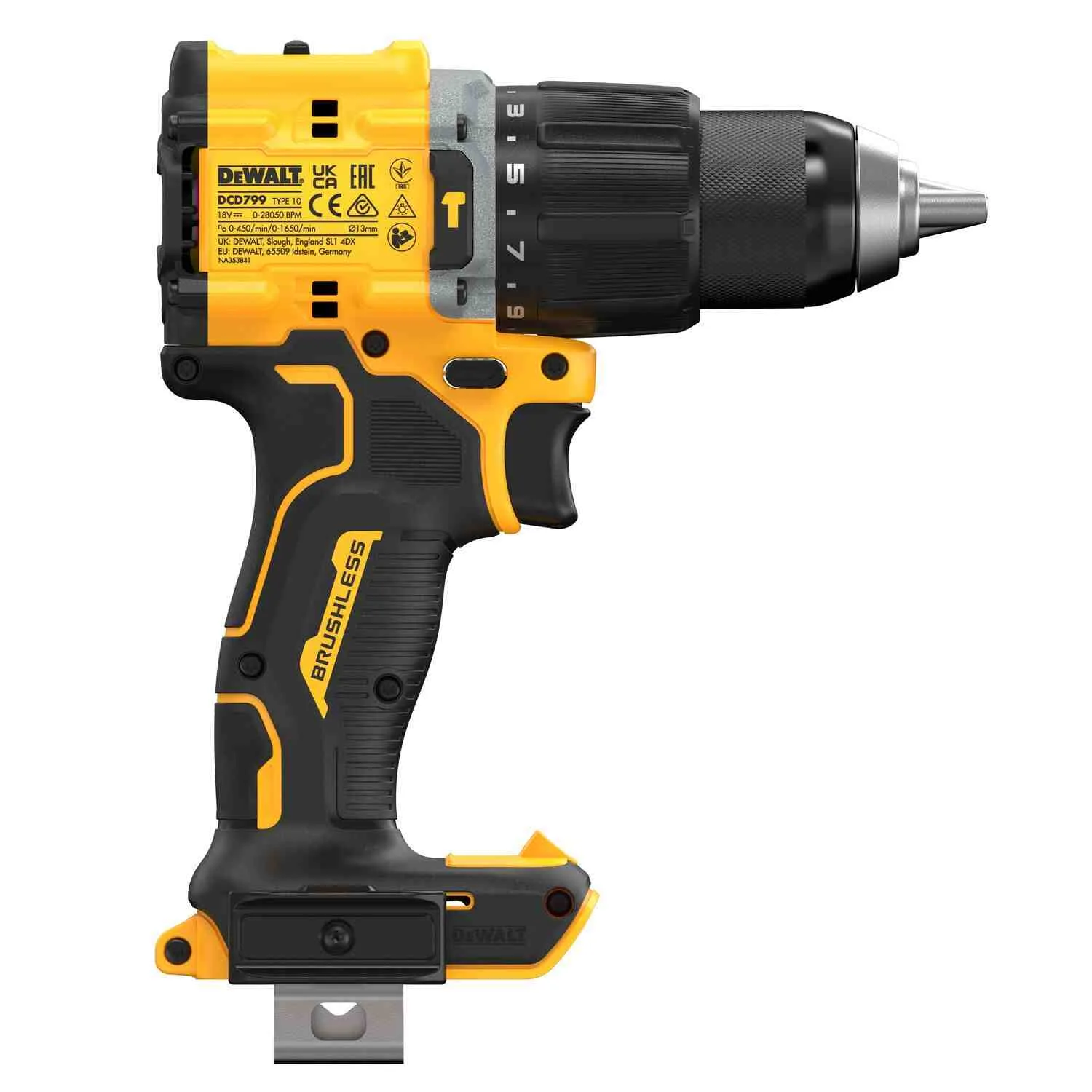 Аккумуляторный бесщеточный ударный дрель-шуруповерт DeWALT DCD799NT
