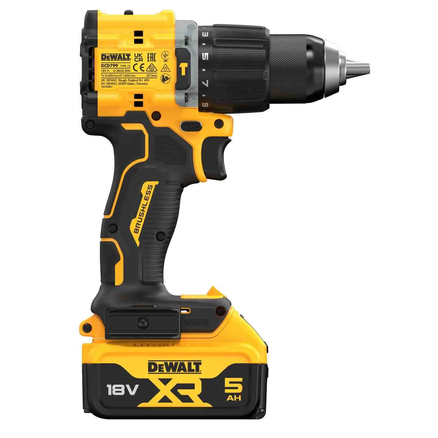 Аккумуляторный безщеточный ударный дрель-шуруповерт DeWALT DCD799P2T