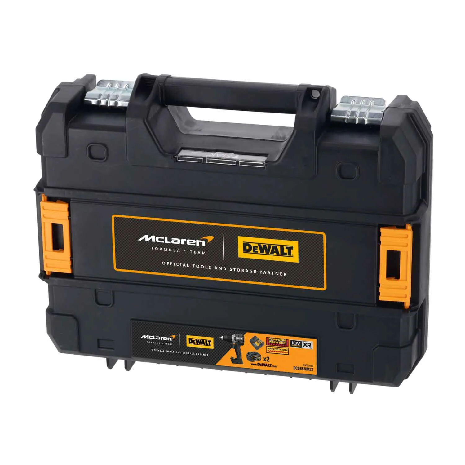 Ударный дрель-шуруповерт DeWALT DCD85MM2T, лимитированная серия McLaren F1 TEAM.