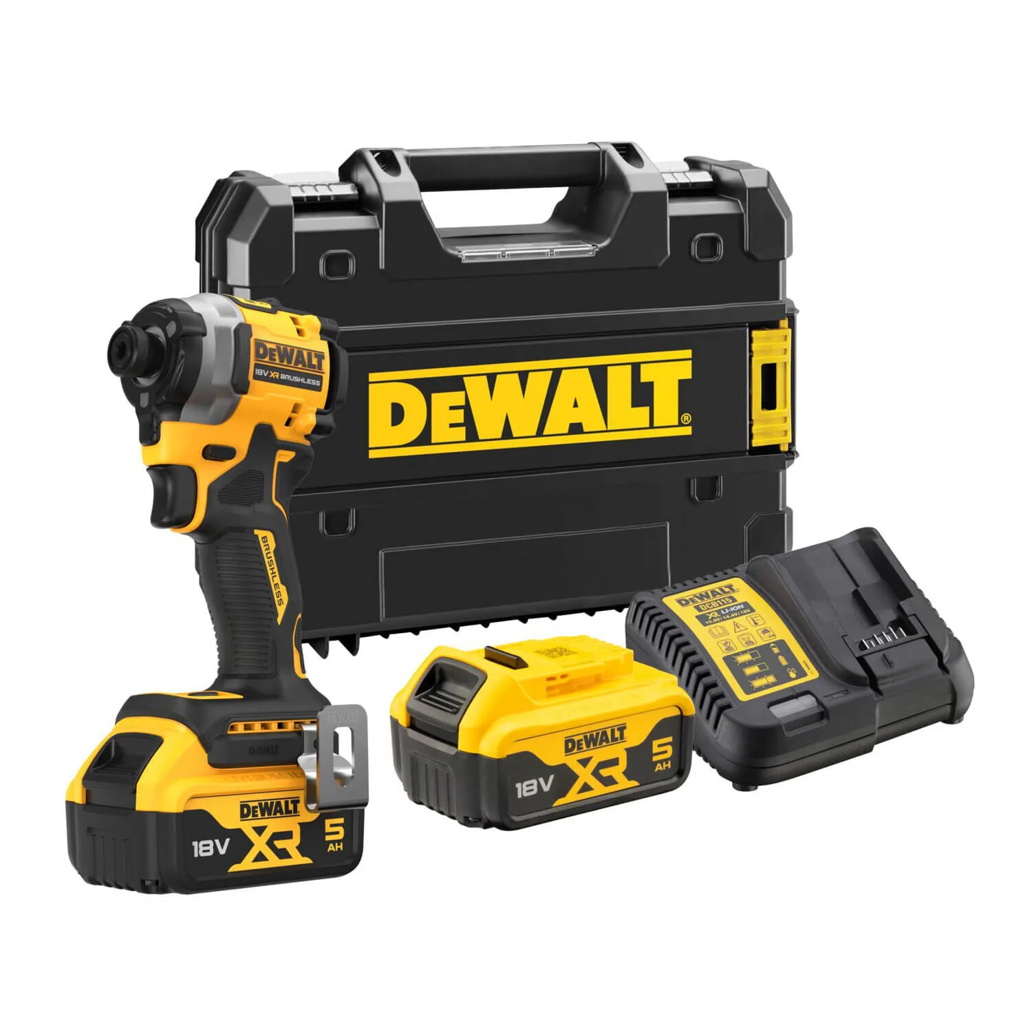 Аккумуляторный ударный шуруповерт DeWALT DCF850P2T с бесщеточным двигателем.