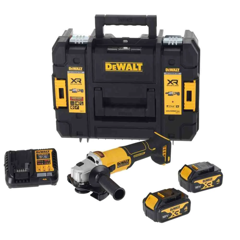 Аккумуляторная угловая шлифовальная машина DeWALT DCG407M2T без щеток