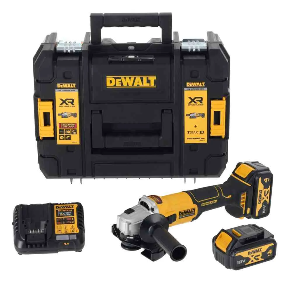 Аккумуляторная угловая шлифовальная машина DeWALT DCG407M2T без щеток