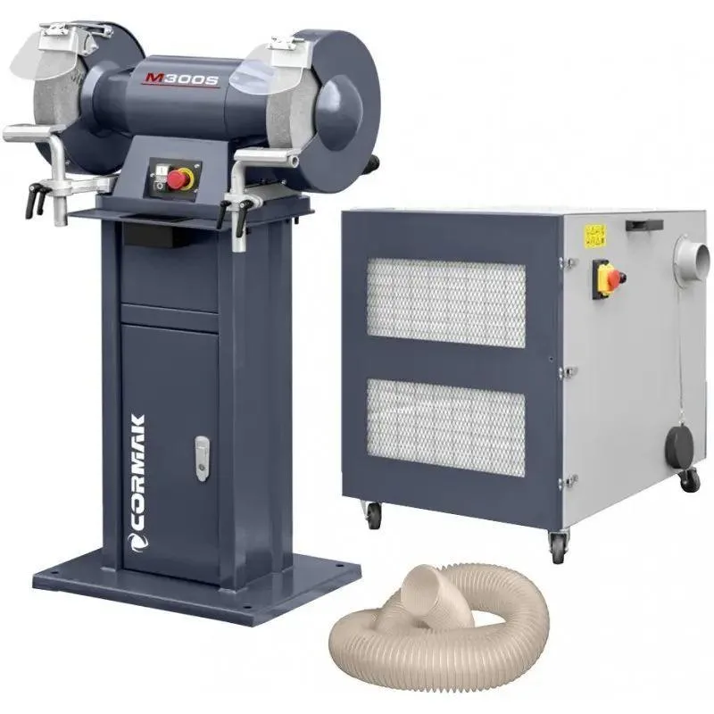 Двухдисковая шлифовальная машина CORMAK M300S с подставкой и вытяжкой MDC1500 400V