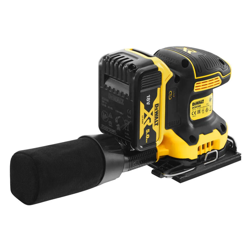 Аккумуляторная вибрационная шлифовальная машина DeWALT DCW200P2
