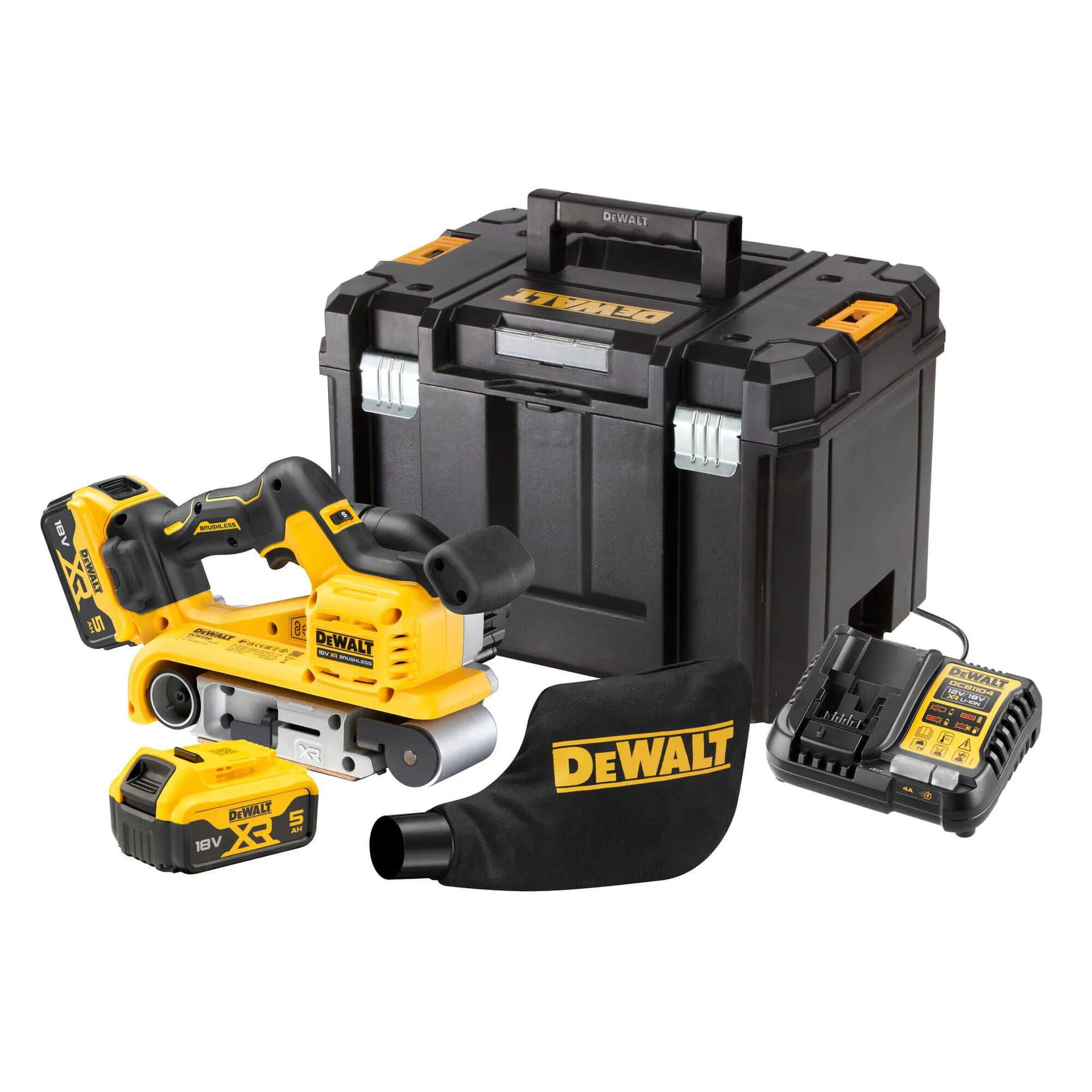 Аккумуляторная бесщеточная ленточная шлифовальная машина DeWALT DCW220P2.