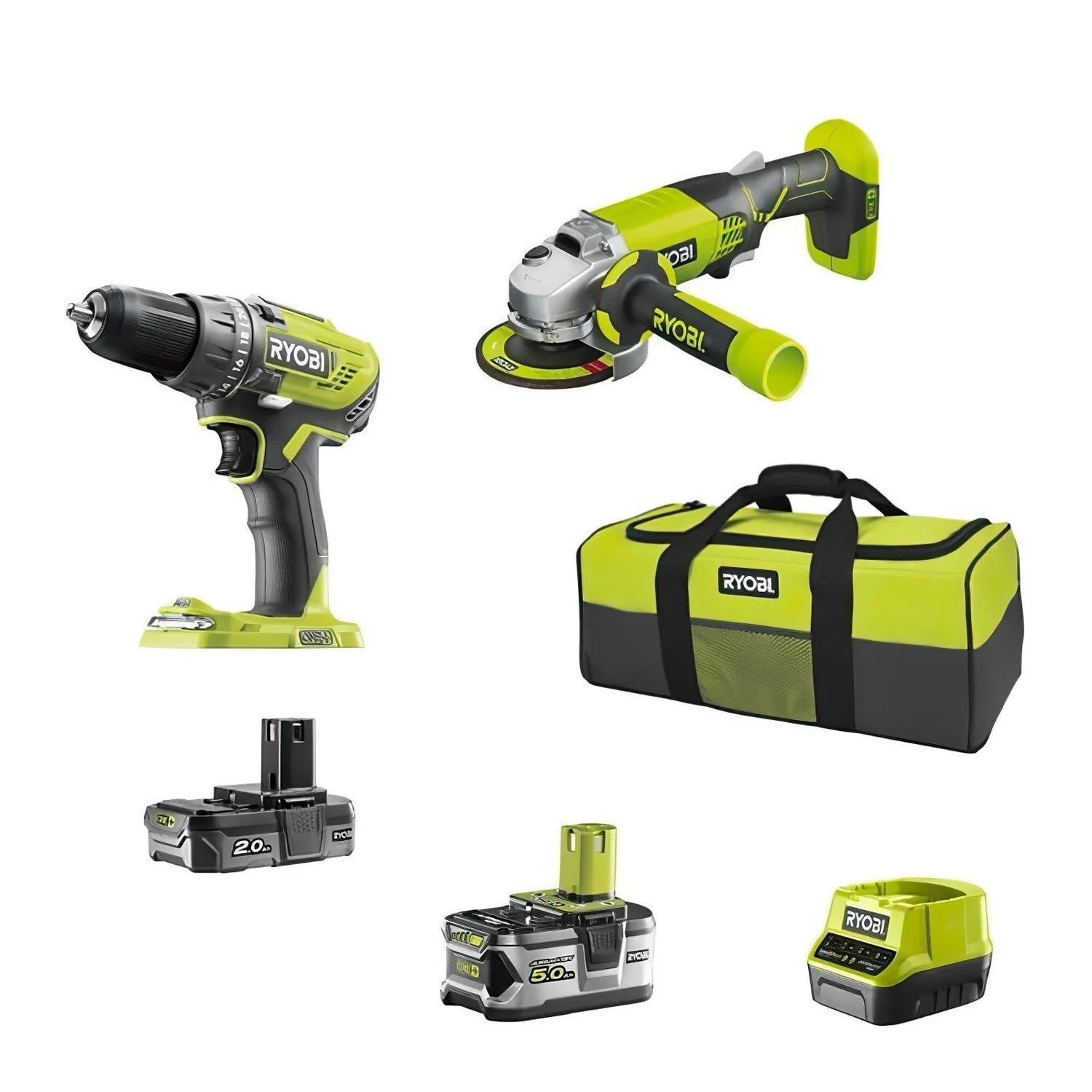 Набор инструментов Ryobi R18DDAG-252S
