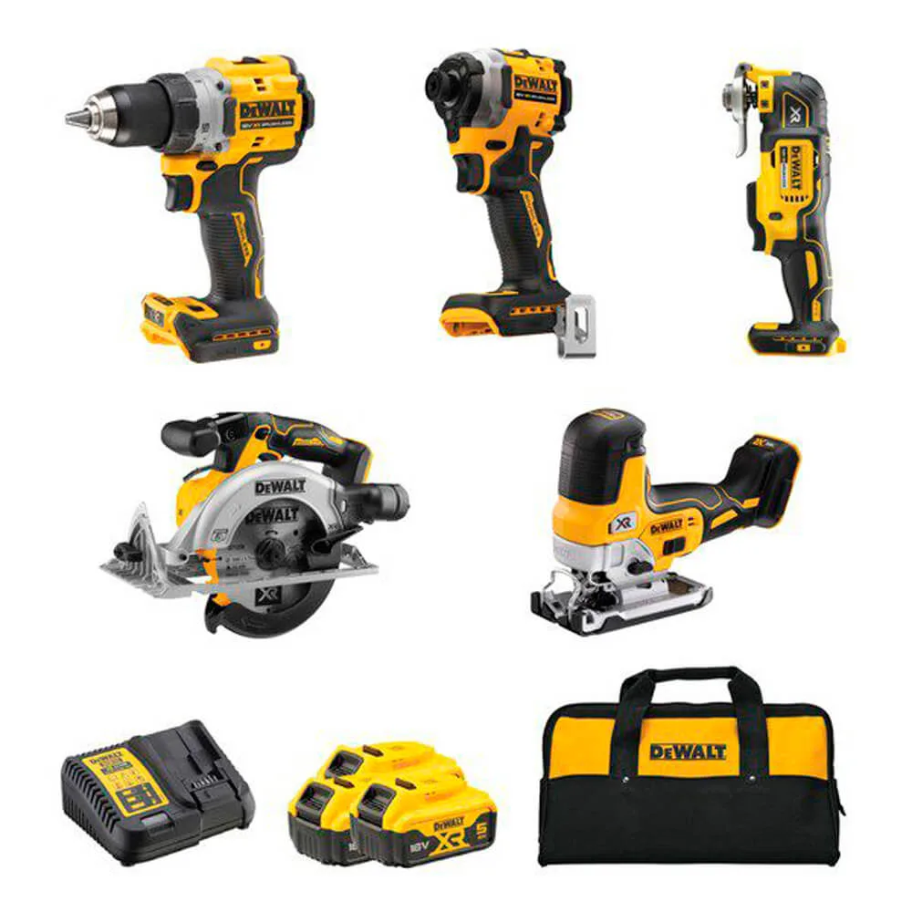 Набор из пяти аккумуляторных инструментов DeWALT DCK502P3