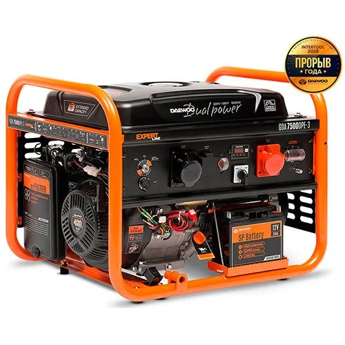 Бензиновый генератор Daewoo GDA 7500DPE-3