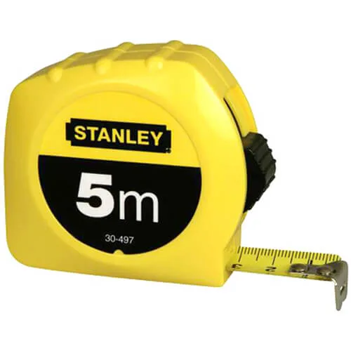 Измерительная рулетка GLOBAL TAPE длиной 5 м, шириной 19 мм, в пластмассовом корпусе STANLEY 0-30-497.