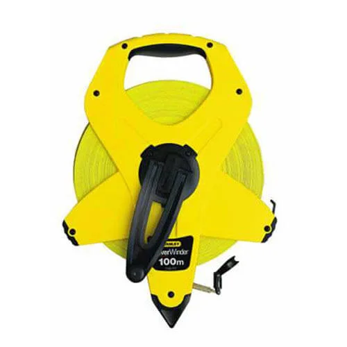 Измерительная рулетка PowerWinder Fiberglass длиной 100 м, шириной 12.7 мм, лента из стекловолокна STANLEY 2-34-777.