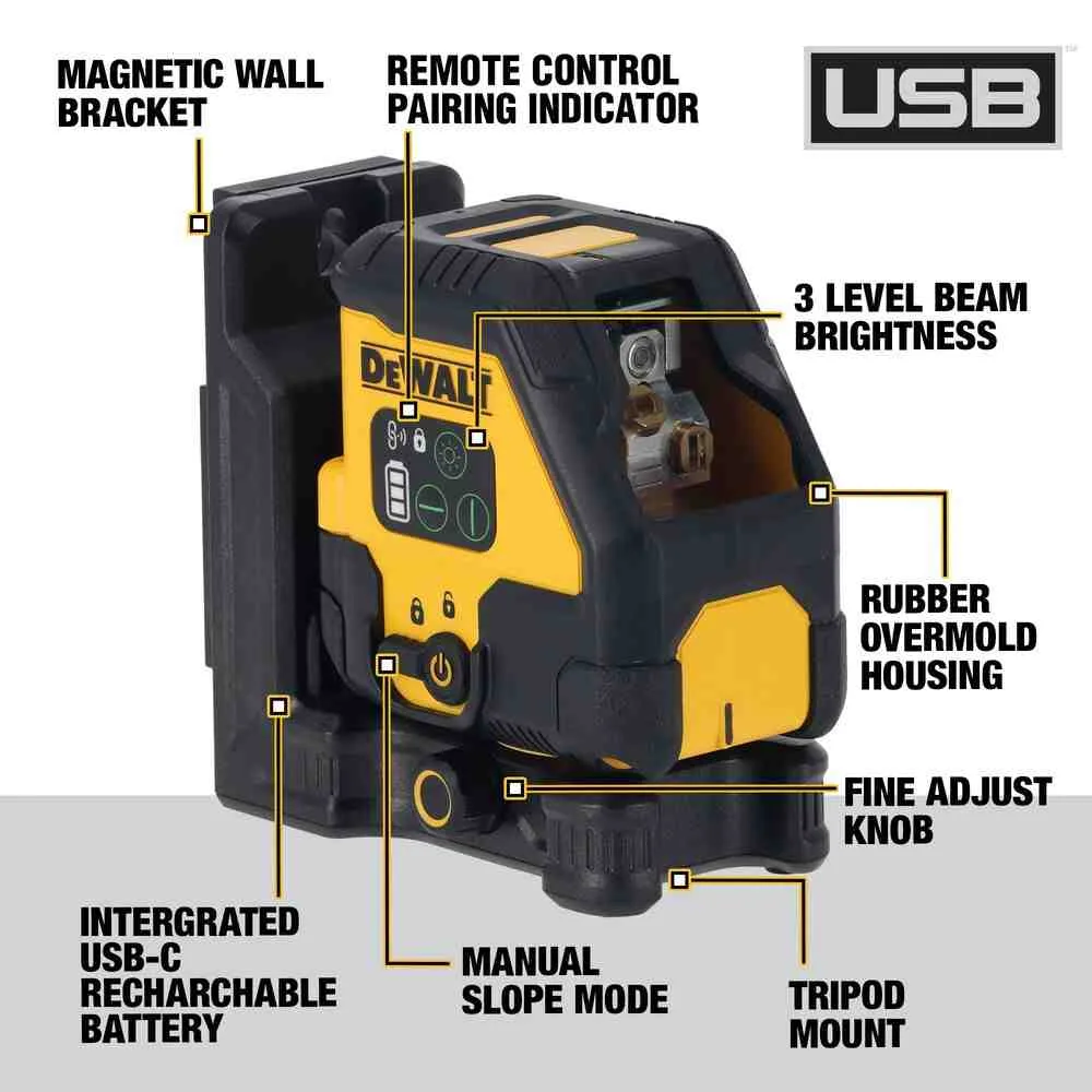 Лазерный линейный уровень DeWALT DCLE14201GB