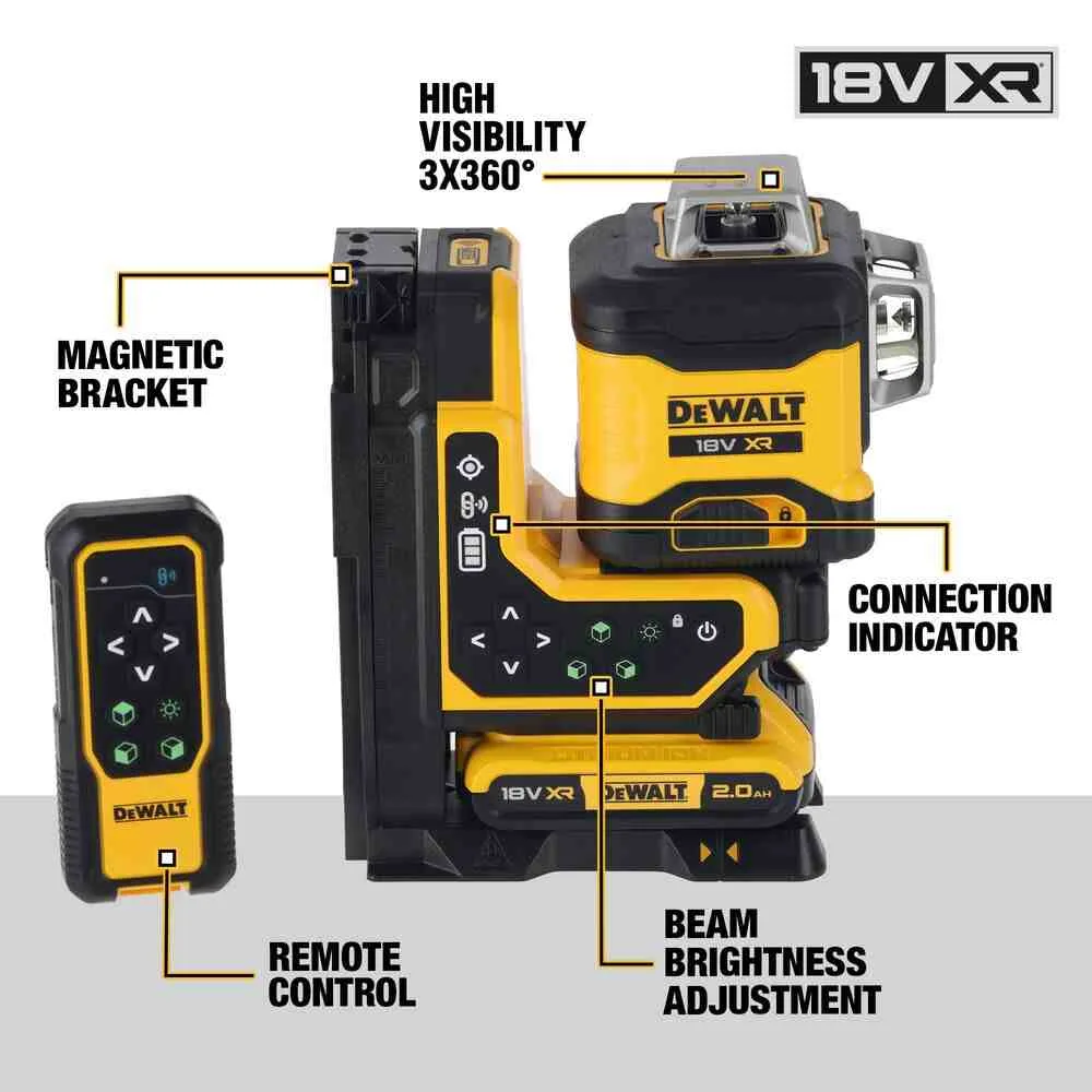 Лазерный линейный уровень DeWALT DCLE34035D1