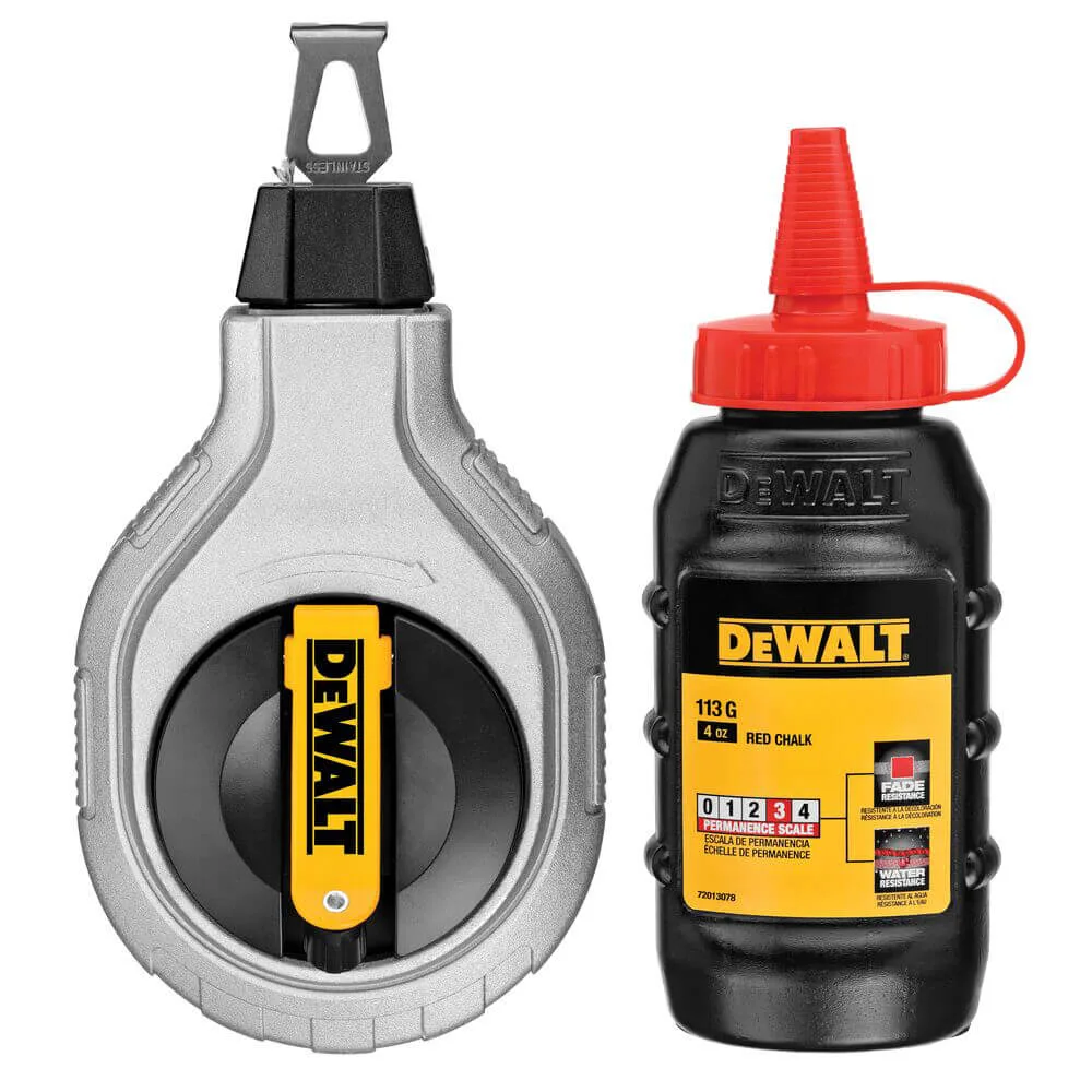 Разметочный шнур длиной 30 м в комплекте с мелом DeWALT DWHT47408-0