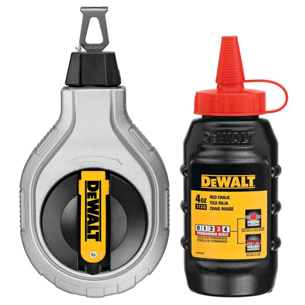 Разметочный шнур длиной 30 м в комплекте с мелом DeWALT DWHT47408-0