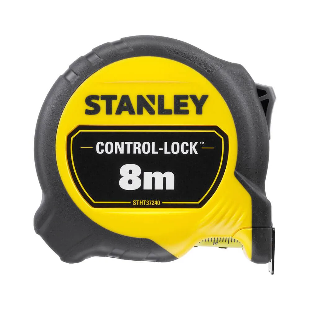 Измерительная рулетка CONTROL-LOCK длиной 8 м, шириной 25 мм, в резиновом корпусе, с двойной шкалой STANLEY STHT37240-3.