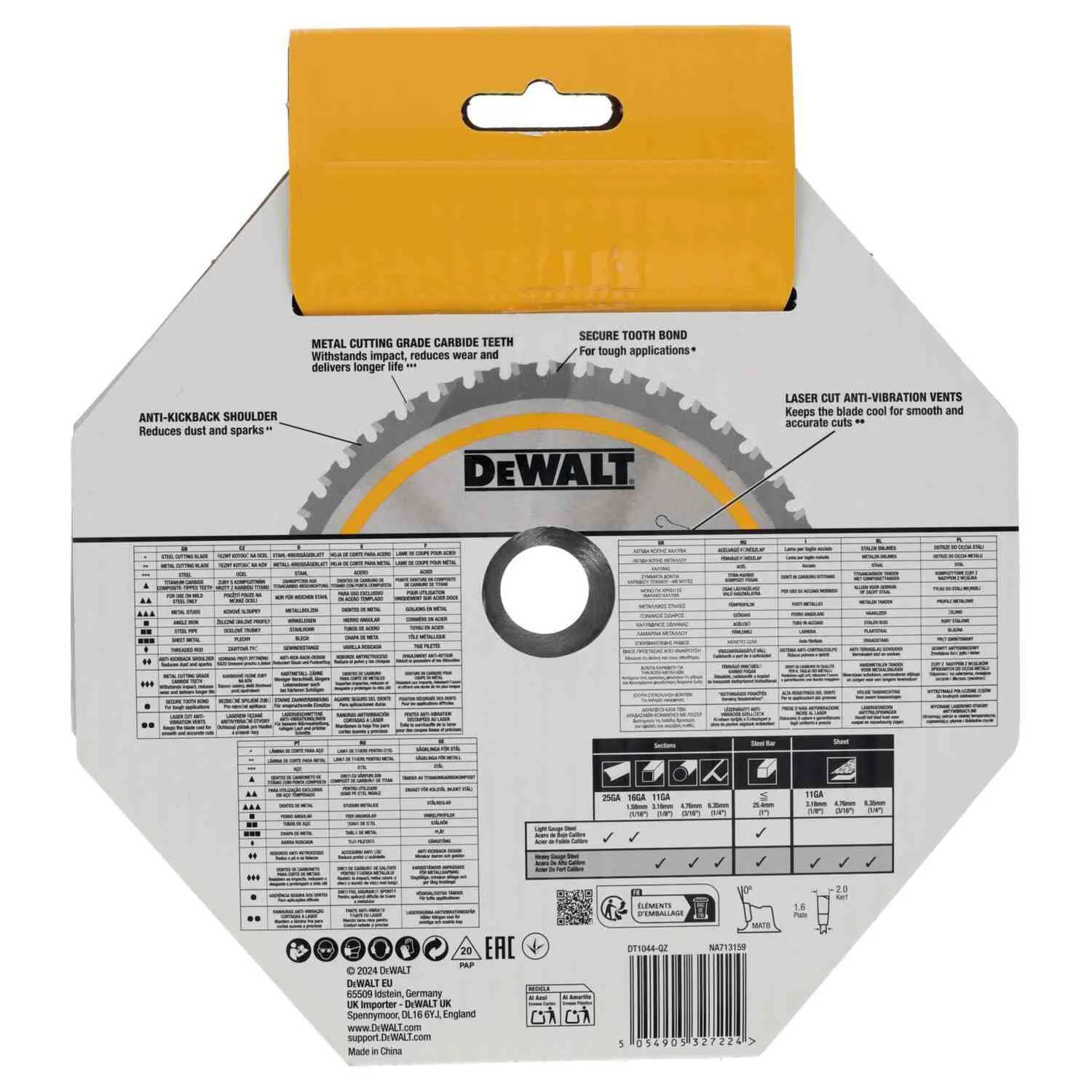 Пильный диск METAL CUTTING DeWALT DT1044