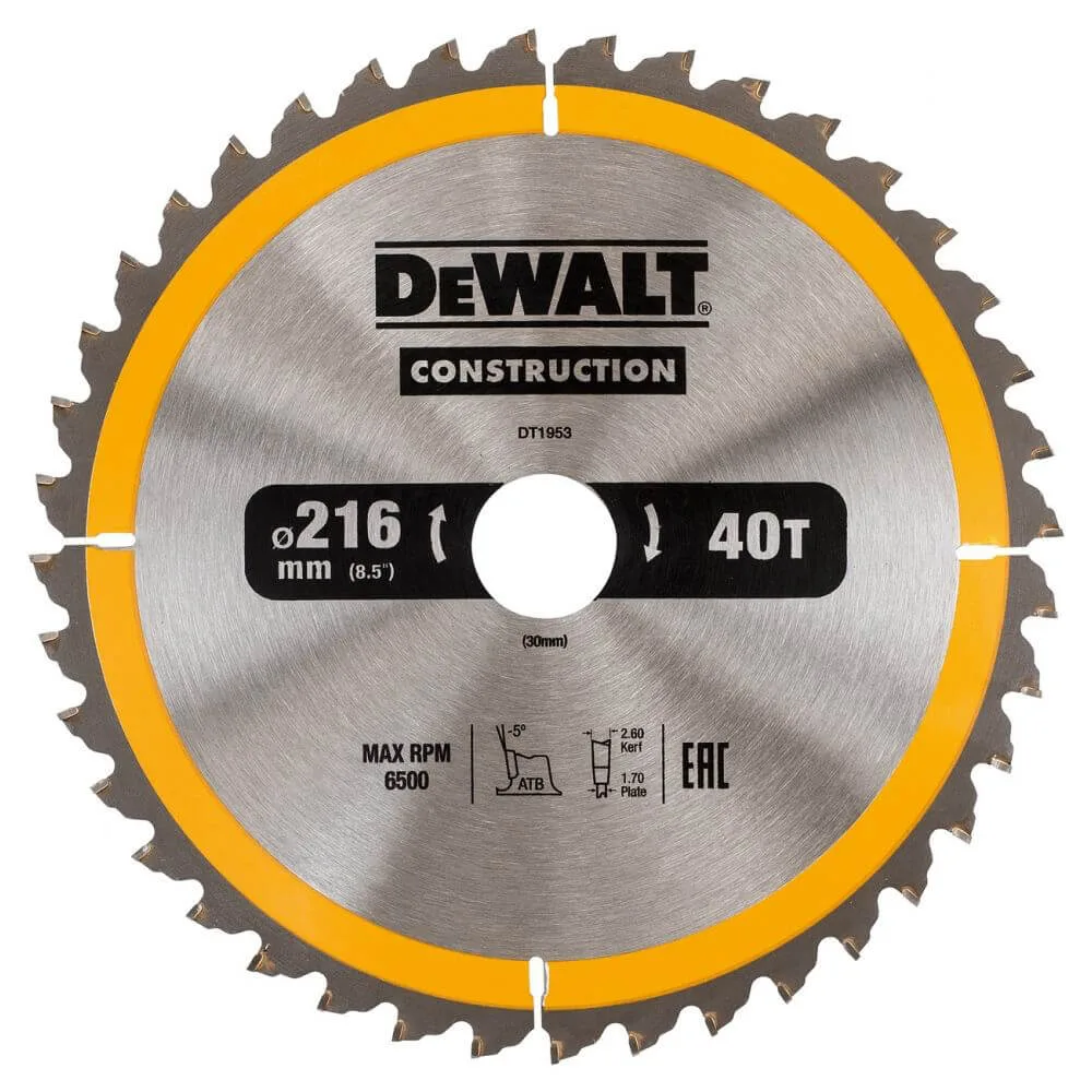Пильный диск СONSTRUCTION DeWALT DT1953