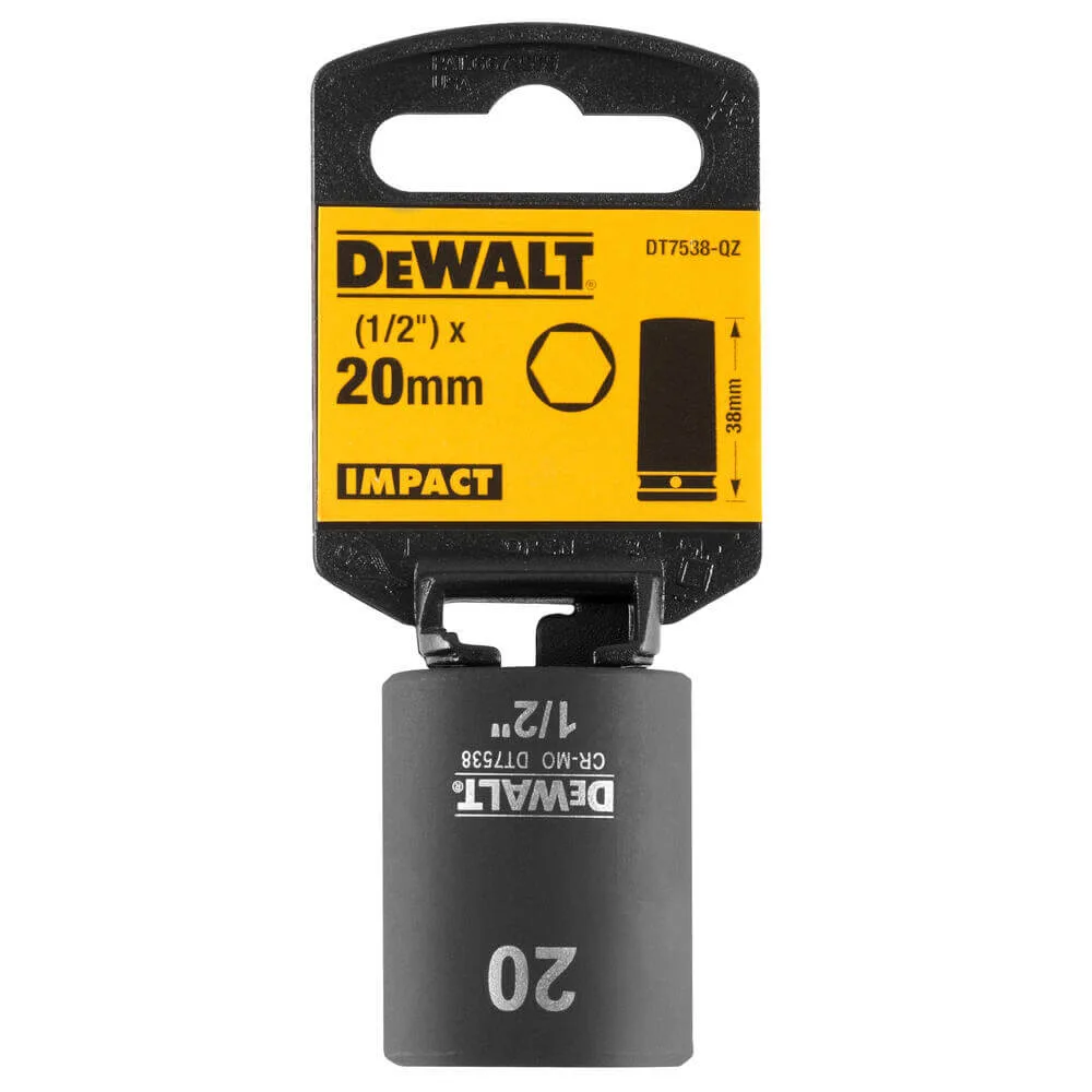 Головка торцевая ударная короткая IMPACT DeWALT DT7538