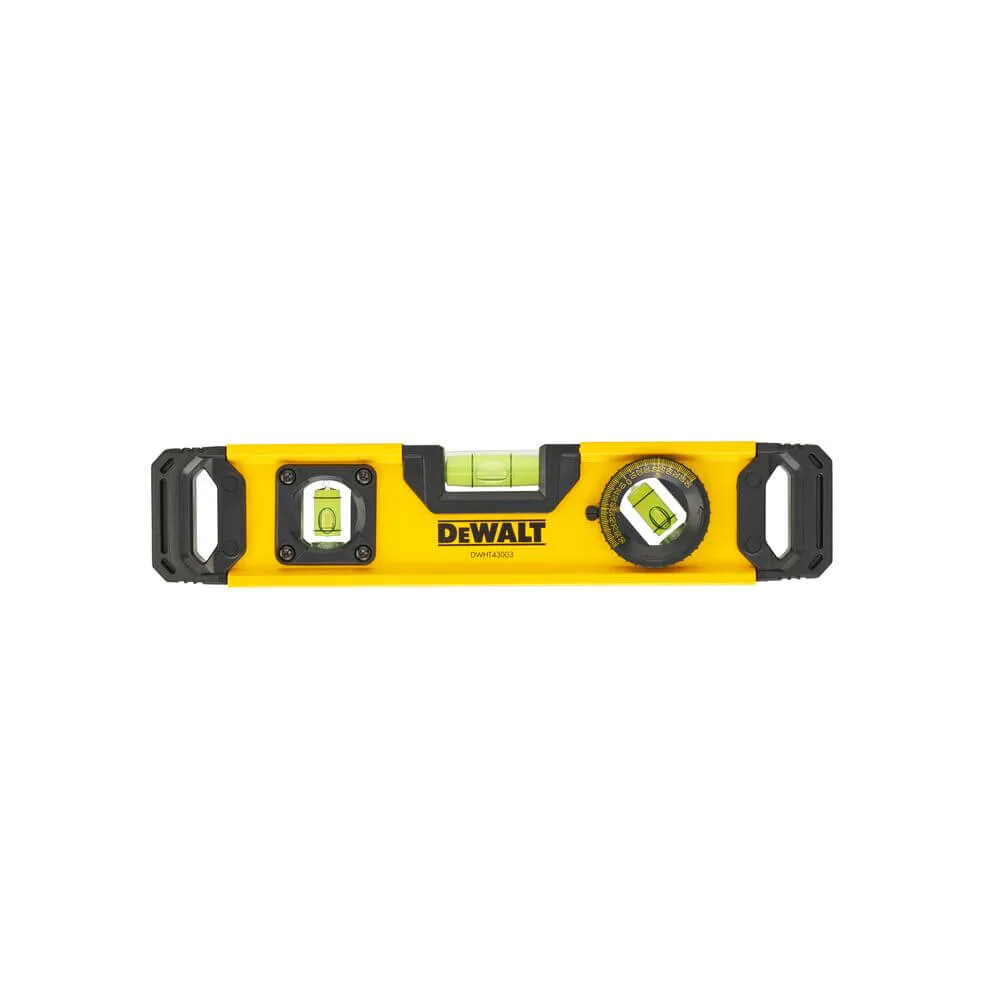 Алюминиевый уровень TORPEDO длиной 230 мм с 3 капсулами и магнитами DeWALT DWHT0-43003.