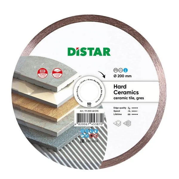 Алмазный диск DiStar 1A1R 200x1,6/1,2x10x25,4 Hard ceramics