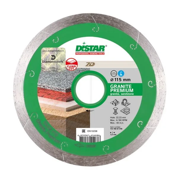 Алмазный диск DiStar 1A1R 125x1,5x8x22,23 Granite Premium