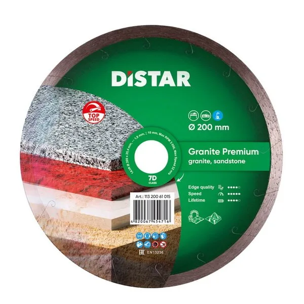 Алмазный диск DiStar 1A1R 200x1,8x10x25,4 Granite Premium