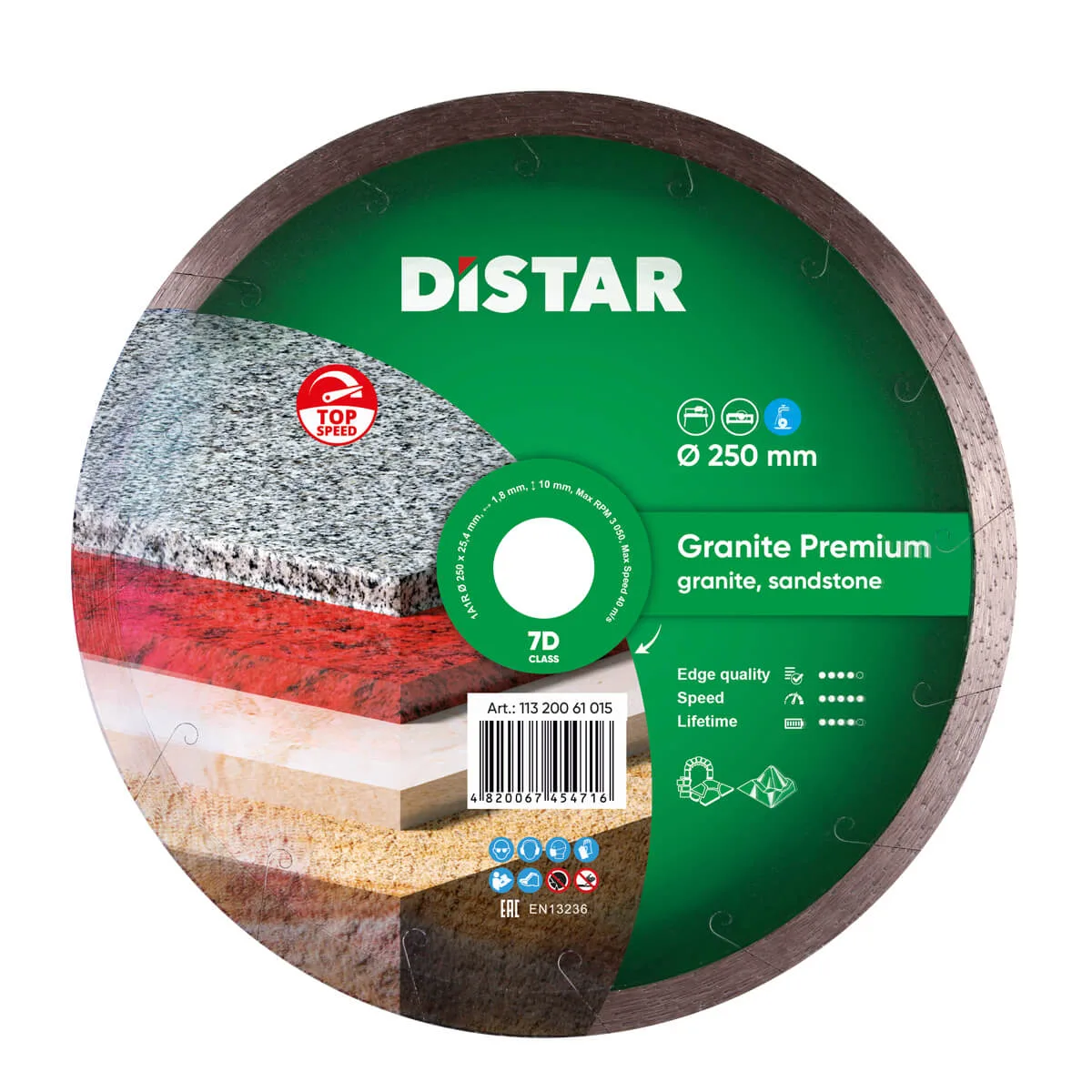 Алмазный диск DiStar 1A1R 250x1,8x10x25,4 Granite Premium