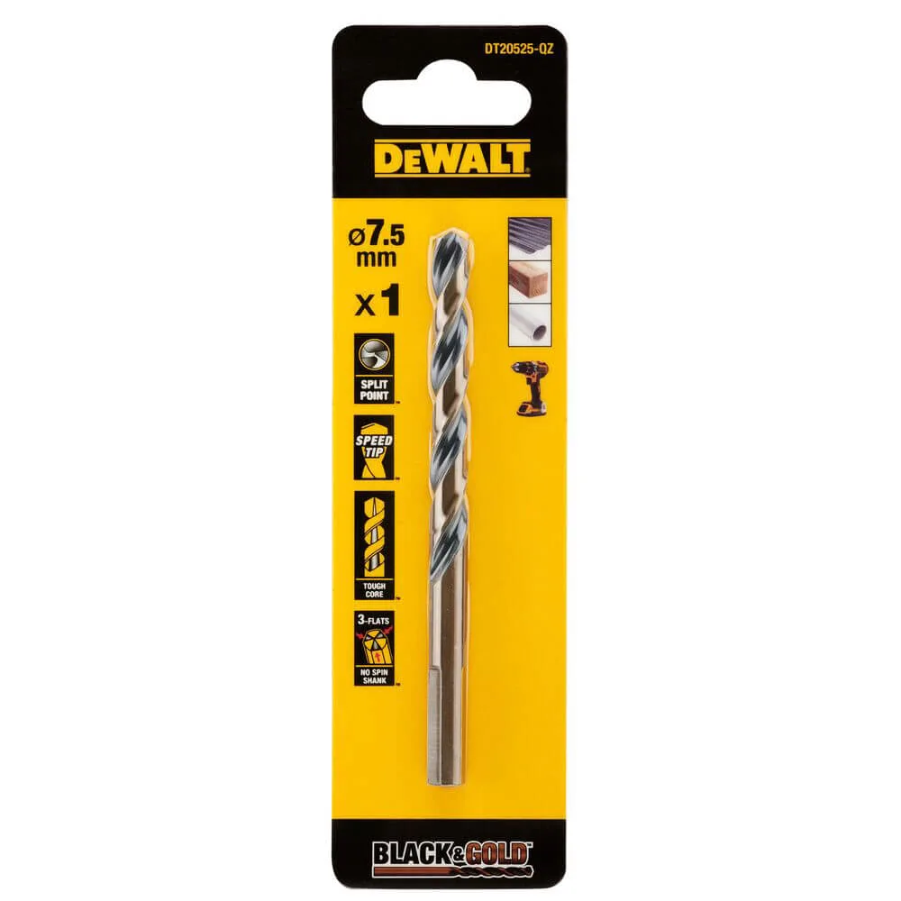 Сверло по металлу Black & Gold DeWALT DT20525