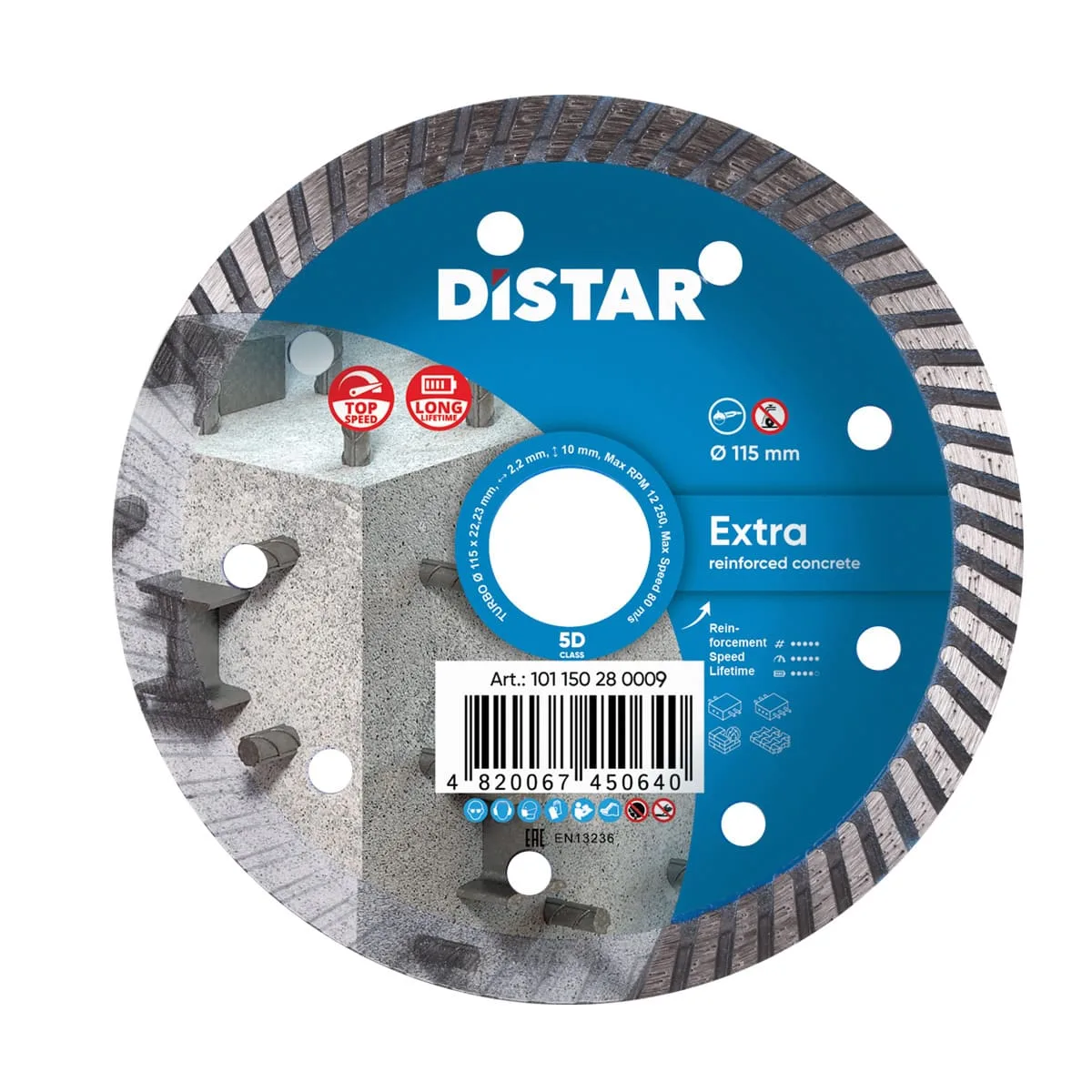 Алмазный диск DiStar Turbo 115x2,2x8x22,23 Extra