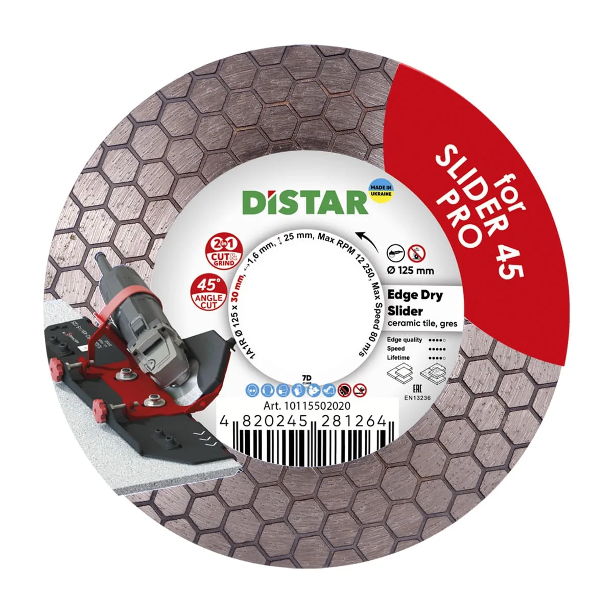 Алмазный диск DiStar 1A1R 125x1,6/1,2x25x30 Edge Dry Slider