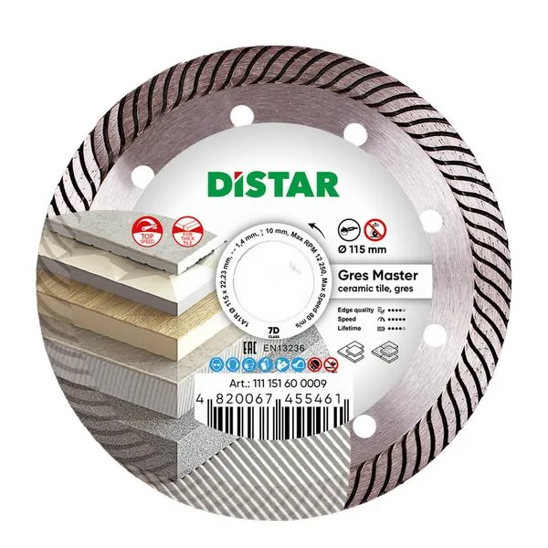 Алмазный диск DiStar 1A1R 115x1,4/1,0x10x22,23 Gres Master