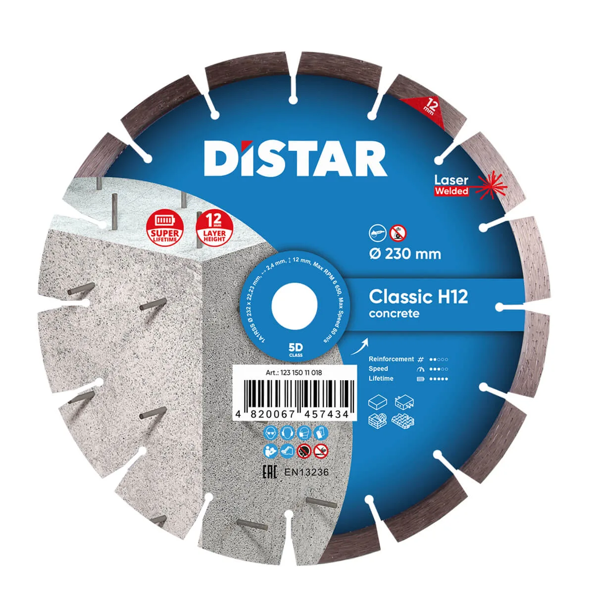 Алмазный диск DiStar A1RSS/C3-W 232x2,4/1,6x22,23-16-ARP 38x2,4x10+2 R105 Classic H12