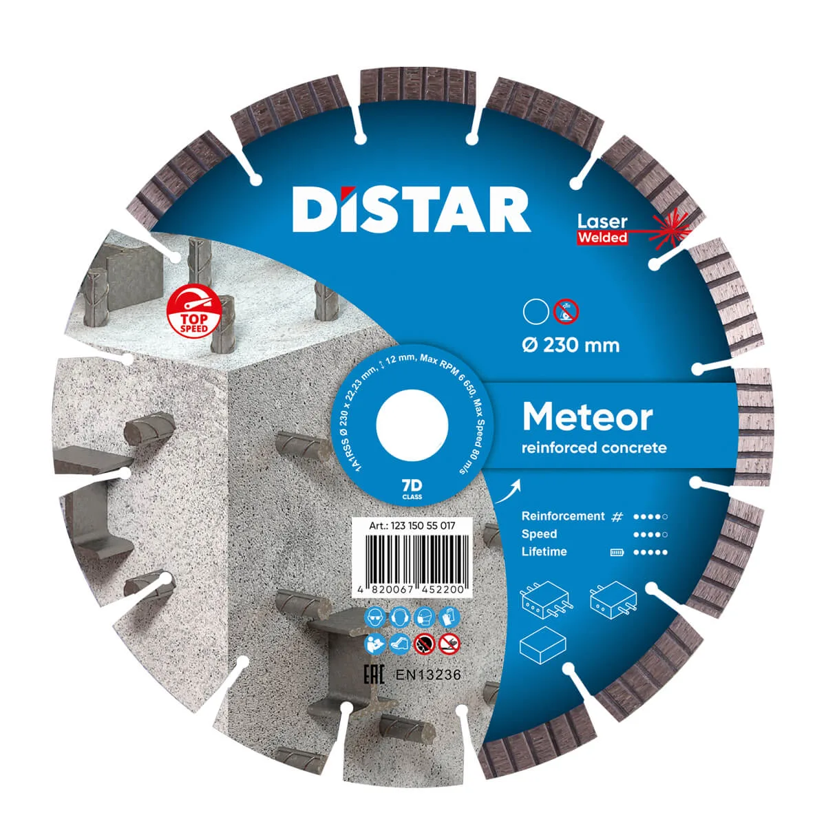 Алмазный диск DiStar 1A1RSS/C3-W 230x2,6/1,6x22,23-16-ARPS 38x2,6x10+2 R103 Meteor