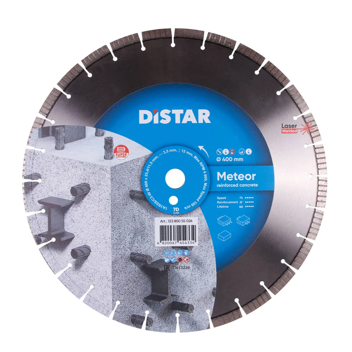 Алмазный диск DiStar 1A1RSS/C3-W 400x3,5/2,5x25,4-11,5-28-ARPS 40x3,5x10+2 R195 Meteor