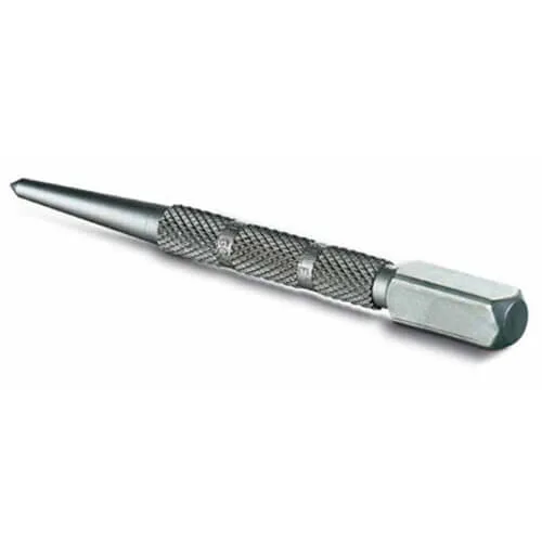 Центровочный пробойник STANLEY 0-58-120 длиной 101 мм с квадратным хвостовиком и диаметром рабочей части 3 мм.