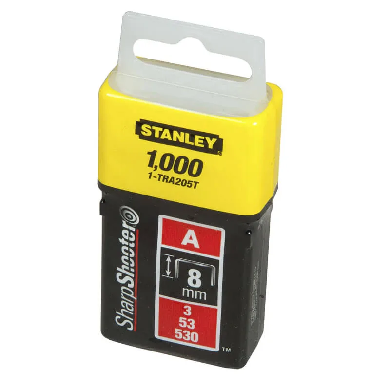 Скобы типа А высотой 8 мм, для степлера ручного Light Duty, в упаковке 1000 шт STANLEY 1-TRA205T.