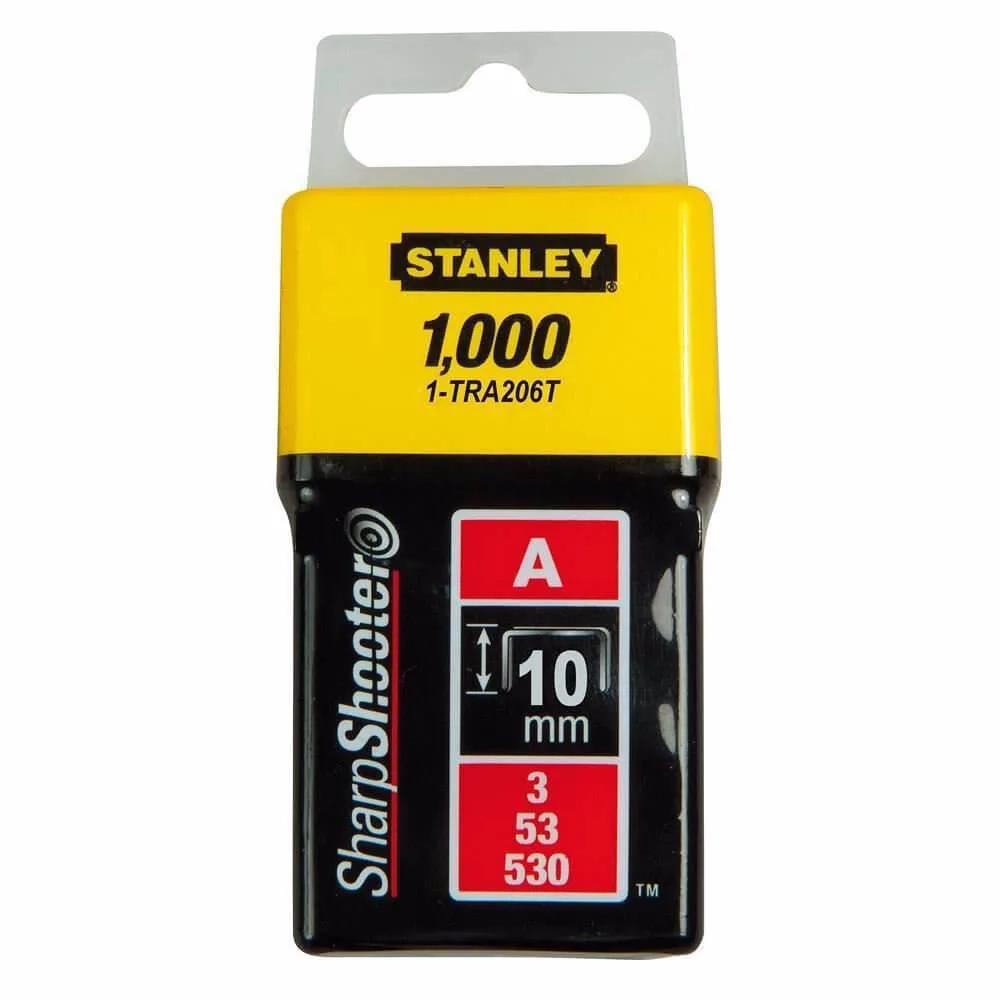 Скобы типа А высотой 10 мм, для степлера ручного Light Duty, в упаковке 1000 шт STANLEY 1-TRA206T.