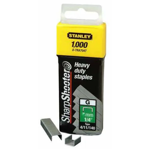 Скобы типа G высотой 14 мм для степлера Heavy Duty, в упаковке 1000 шт STANLEY 1-TRA709T.