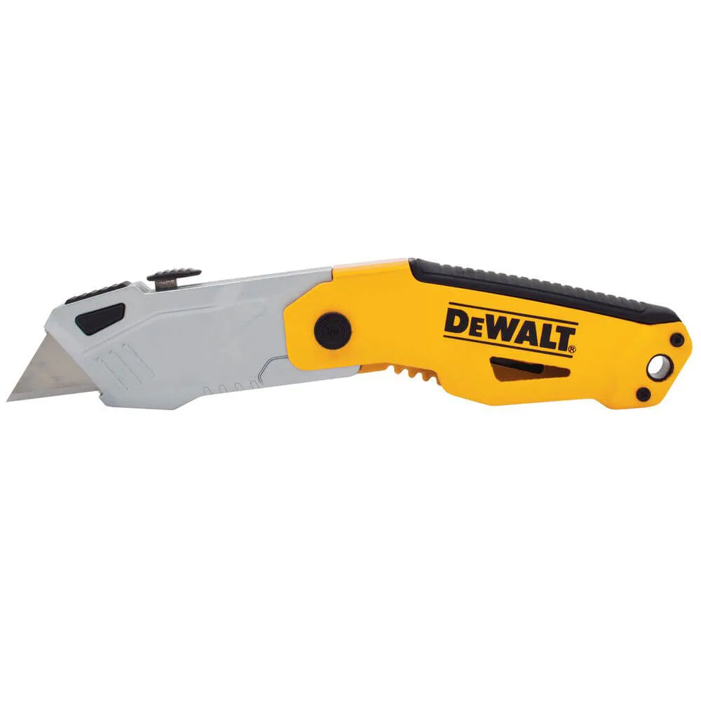 Складной нож DeWALT DWHT10261-0 с выдвижным трапециевидным лезвием.