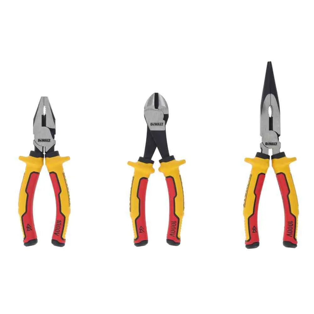 Набор из трех шарнирно-губцевых инструментов LASER HARDENED VDE 1000V DeWALT DWHT82811-0.